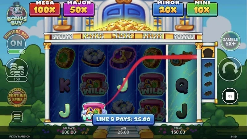 Piggy Mansion - sakupljanje keš simbola sa Collect simbolom